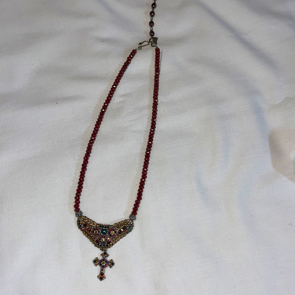 F.A.I.T.H. Dark amber Cross necklace